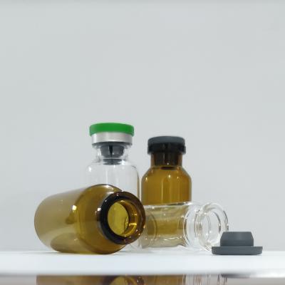 Chine Flacons en verre tubulaires stériles transparents de 1 à 100 ml Flacons en verre tubulaires pharmaceutiques avec bouchon en caoutchouc à vendre