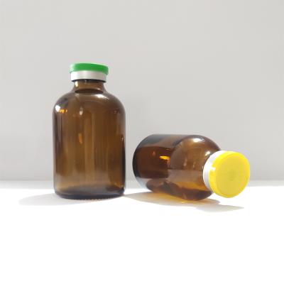 China 50ml 100ml frasco de vidrio moldeado ambar para antibioticos vial de vidrio moldeado en venta