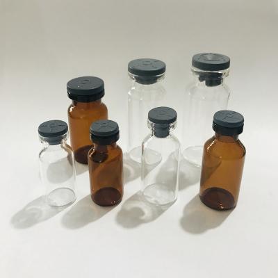 China Pharmaceutical Glass Injection Bottle 1ml - 50ml Glass Vials With Rubber Stopper for sale