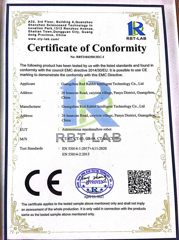 CE - Guangzhou Red Rabbit Intelligent Co., Ltd.