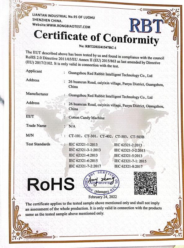 RoHS - Guangzhou Red Rabbit Intelligent Co., Ltd.