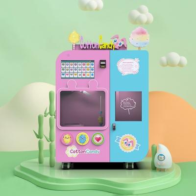 China Quick Production Candy Floss Vending Machine Movable Automatic Cotton Candy Making Machine for sale