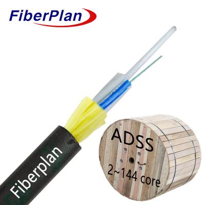 China Single Sheath Outdoor Aerial Fiber Optic All Dielectric Self Supporting Cable ADSS for sale