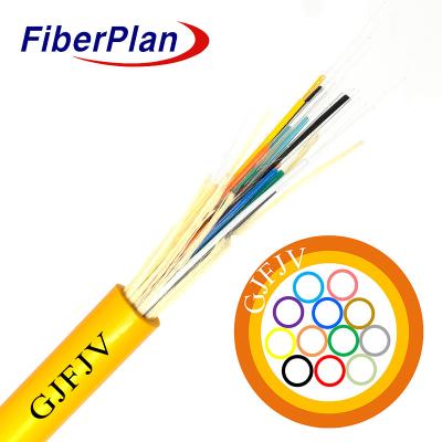 China Indoor Ribbon Tight Buffer Distribution G652D Om3 Om4 Fiber Optic Cable GJFJV for sale