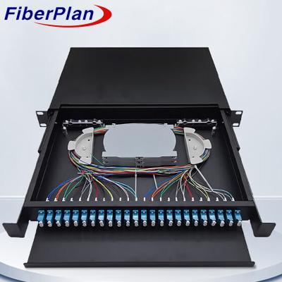 China FTTH Fiber Optic Terminal Box 24 Port ODF 19 Inch Fiber Optic Distribution Frame for sale