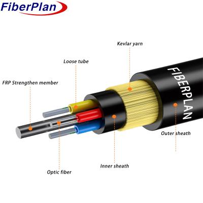 China Fibra Optica Good Quality ADSS Single Mode Aramid Yarns Fiber Optic Cable for sale