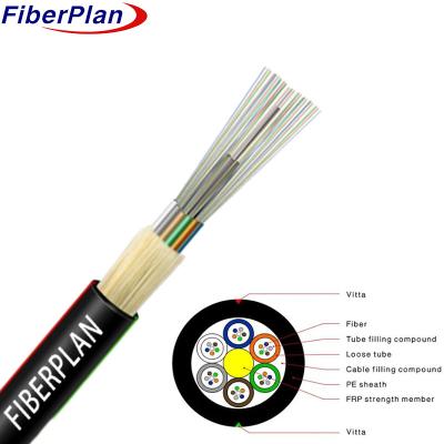 China Kevlar Yarn Reinforcing Aerial 4 24 Core Fiber Optic Cable for sale