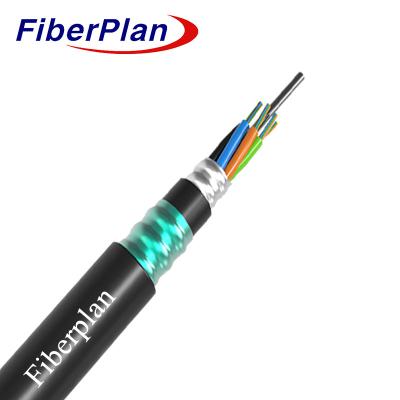 China Fiberplan GYTA53 Double Armored Underground Optical Fiber Cable 1-144 Cores for sale