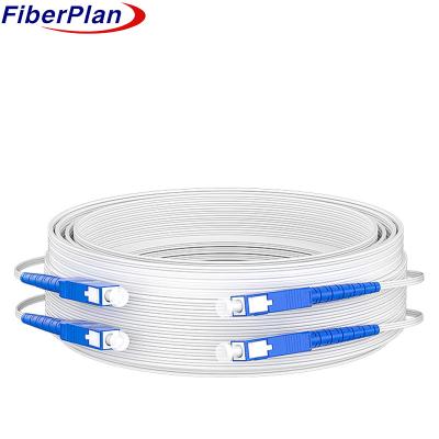 China Drop Cable Patch Cord Single Mode Fiber Patch Cord LC SC FC ST DIN UPC/APC SM 9/125 Duplex G652D Fiber 3m To 1000m for sale
