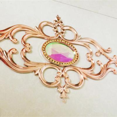 China Golden pink  double pane glass inserts flowers decorative double glazing glass and window for sale
