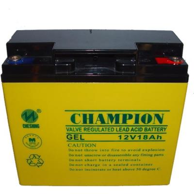 China Champion 12V18AH GEL battery 12V Solar battery Lead Acid battery manufacture for sale