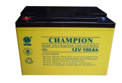 China Champion 12V100AH GEL battery 12V 90AH Solar battery Lead Acid battery manufacture for sale