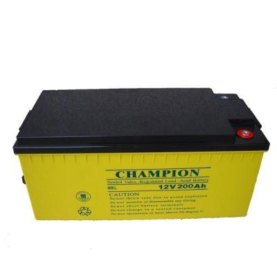 China Champion 12V200AH GEL battery 12V200AH Solar battery Lead Acid battery manufacture for sale
