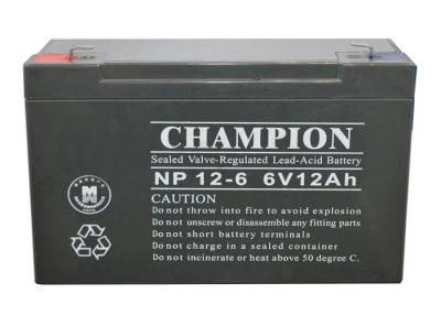 China China Champion Battery  6V12Ah NP12-6 Lead Acid AGM Battery, VRLA Battery, SLA Battery for sale