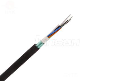 China Outdoor Black PE OM3 Fiber Optic Cable 12 Core Multimode Loose Tube 1000 Meters for sale