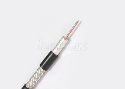 China Indoor Coaxial CCTV Cable , RG6 Bare Copper Coaxial Cable 60% Braiding Coverage for sale