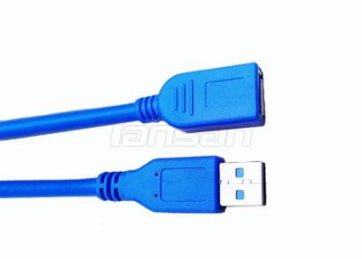 China Blue PVC Jacket High Speed Micro USB Data Cable USB 2.0 Male To Female Data Cable for sale