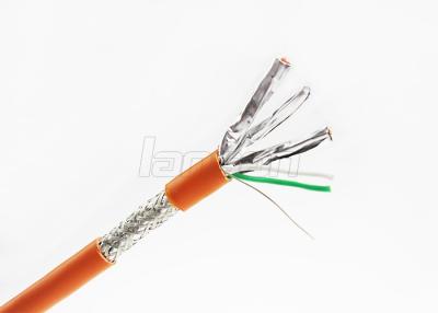 China Transmission Shielded Cat6a Cable , Copper Braiding Network Cat6a SFTP Cable for sale