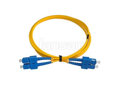 China 1 Meter SC Fiber Optic Patch Cord 8 Degree UPC Duplex OM4 50 / 125 Jumper for sale
