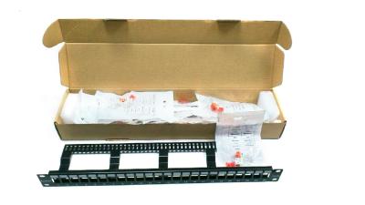 China Lansan UTP Cat6 2 Network Patch Panel 4 Port 1U Rack 19 Inch With Dust Cover for sale