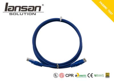 China CM/CMR Gold Plated Connecter Category 6 Patch Cable HDPE Insulation With PVC Jacket for sale
