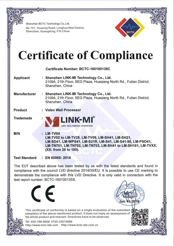 CE-LVD - Shenzhen LINK-MI Technology Co., Ltd.