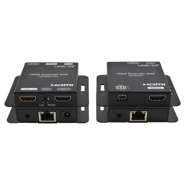 Quality 50m HDMI Extender Over Cat6 Cat5e Cable With Loop Out 1080P POC EDID for sale