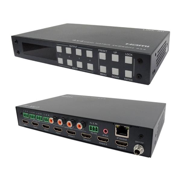Quality 4x4 HDMI Matrix Analog And SPDIF Audio Extraction 4K TCP/IP Web GUI Control for sale