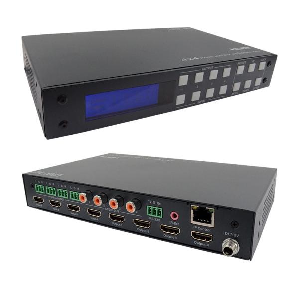 Quality 4x4 HDMI Matrix Analog And SPDIF Audio Extraction 4K TCP/IP Web GUI Control for sale