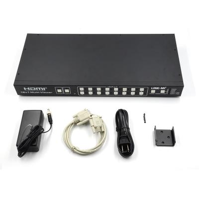 Quality 16X1 AV 4K Quad Multiviewer 16 In 1 Out Seamless Video Switcher Processor for sale