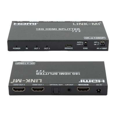 China 4K 2.0b 2 puertos HDMI Splitter 4 HDCP 2.2COPY AUTO EDID Hdmi Extracto de audio y video en venta