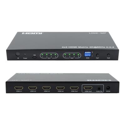 중국 HDMI 4x2 매트릭스 스위처 4K@60hz YUV4:44 18Gbps HDCP2.2 4 In 2 Out HDMI 비디오 스위처 판매용