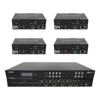 China 70m 4x4 HDMI Matrix Extender With 4 HDMI Loop Out 4K HDMI Matrix Switch for sale