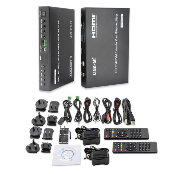 Quality 120m AV 4K HDMI Extender Over IP 60M USB KVM Extender Over Fiber for sale