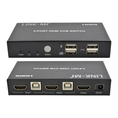 China 4K 2Port HDMI KVM Switch Support 4K 30Hz USB Type B Port for sale