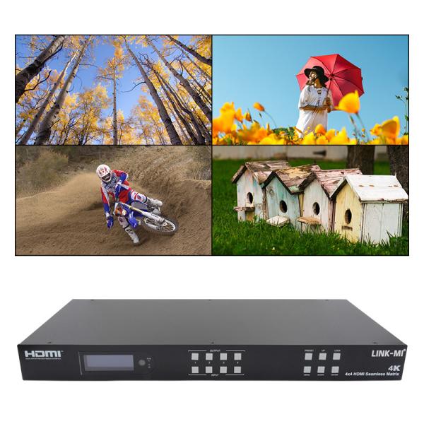 Quality Seamless HDMI 4K Video Wall Splitter HDMI Matrix Switcher 2X2 4 In 4 Out for sale