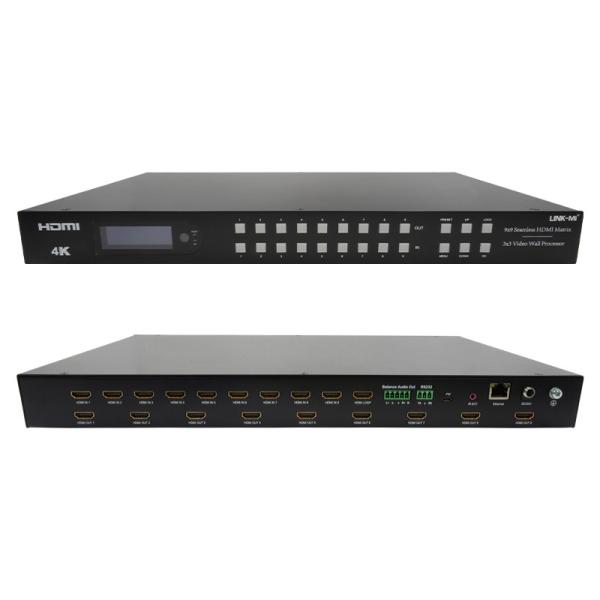 Quality 9x9 4K Video Wall Controller Seamless Switching 4k HDMI 9x1 Multi Viewer 1080P for sale