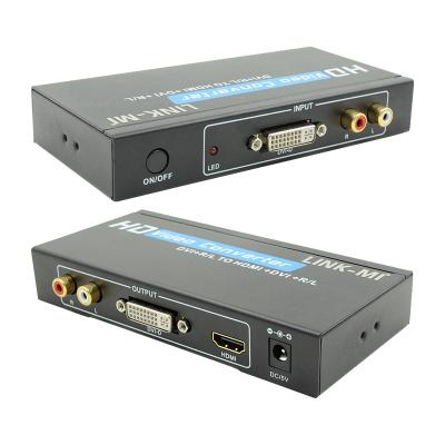 China 1080P DVI To HDMI Converter With Audio Support DVI Analog RCA Audio Input for sale