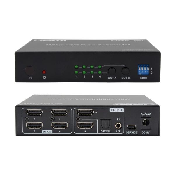 Quality 4X2 HDMI Matrix Switch Hdmi Switch Audio Extractor 4K To 1080P Video Switcher for sale