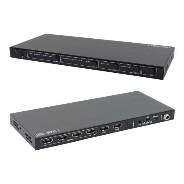 Quality 4X2 HDMI Matrix UHD Switcher With Audio Extraction 4K60Hz Downscaler ARC EDID for sale