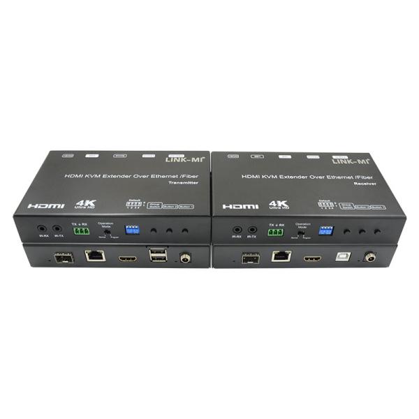 Quality HDMI USB AV Over IP KVM Extender Over Fiber Support POE RS232 Unicast Multicast for sale