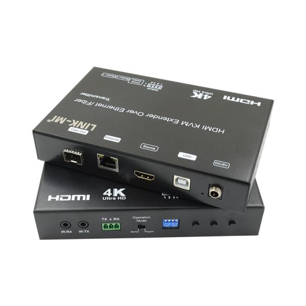 Quality HDMI USB AV Over IP KVM Extender Over Fiber Support POE RS232 Unicast Multicast for sale