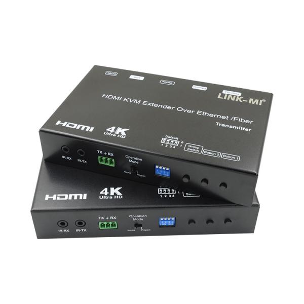 Quality HDMI USB AV Over IP KVM Extender Over Fiber Support POE RS232 Unicast Multicast for sale