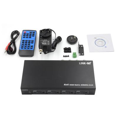 Quality HDMI 4X4 4k Matrix Switcher 4K60Hz With SPDIF Audio AV Matrix For 4 Ultra HD for sale