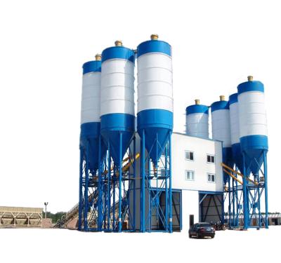 China Stationary HZS60 Concrete Plant Wet Mix Batching Plant With PLC for sale