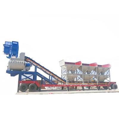 China YHZS60 Mini Batching Plant Portable Concrete Plant With Horizontal Cement Silo for sale