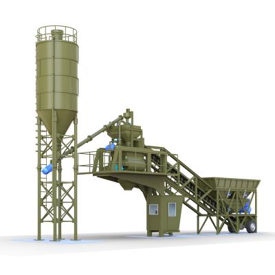 China Small Capacity YHZS25 portable wet dry RMC precast mobile concrete batching plant price 25m3/h mobile concrete mixing plant cost for sale