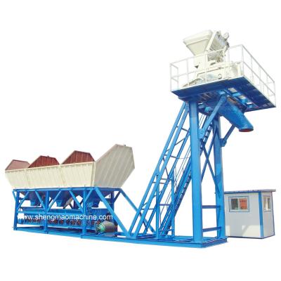 China Foundation Free Concrete Batching Mixing Plant Electric Mini 25m3/H for sale