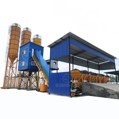 China Belt Type Stationary Concrete Batching Plant With Control System for sale
