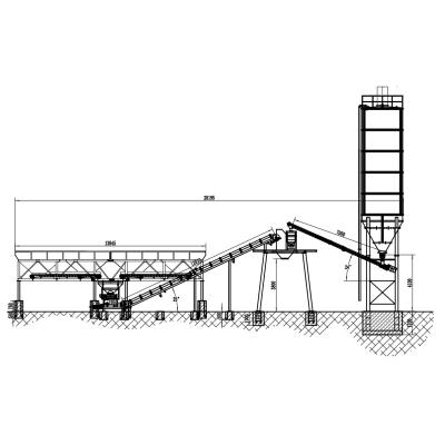 China HZG60 Dry Mix Concrete Batching Plant , 42kw Cement Mixing Plant for sale